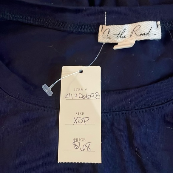 New Anthropologie Agency Twist Front Long Sleeve Top by On the Road Navy XSP NWT - Picture 8 of 8